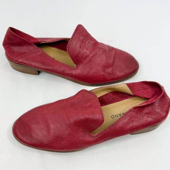 Lucky Brand Cahill Red Soft Structure Leather Slip On Low Heel Loafer Flats - Picture 4 of 15